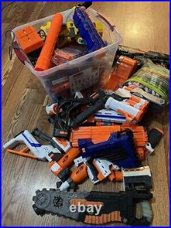 Biggest Nerf Gun Lot Ever 50+ Pieces of Blasters, Accessories, and Magazines