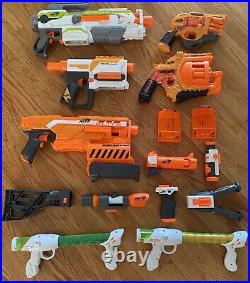 NERF Blaster LOT, 8 Blasters, 100+ Darts, Many Attachments