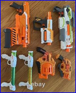 NERF Blaster LOT, 8 Blasters, 100+ Darts, Many Attachments