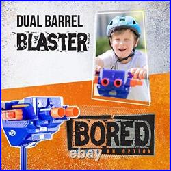 NERF Kick Scooter for Kids Dual Barrel Blaster Fires Up to 40 Feet Supports U