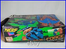 NERF Max Force Manta Ray Blaster With Stickers Papers Box Damaged 1995 Read