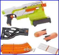 NERF Modulus Demolisher 2-in-1 Motorized Blaster Fires Darts and Rockets Toy Gun