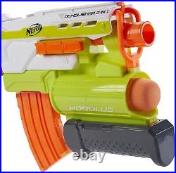 NERF Modulus Demolisher 2-in-1 Motorized Blaster Fires Darts and Rockets Toy Gun