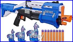 Nerf Fortnite TS-R Blue Mega Blaster With Llama Targets Ages 8+ Toy Gun Pump