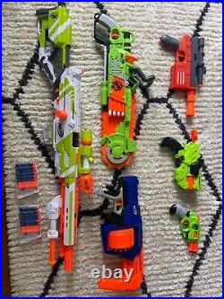 Nerf Gun Bundle 6 Guns all Sizes + Accessories (INCLUDES RARE DISCONTINUED GUNS)