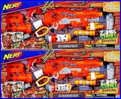 Nerf Gun LOT OF 2 BUNDLE Zombie Strike with Darts Survival System Scavenger NEW
