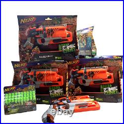 Nerf Zombie Strike Hammershot Blaster, Pull-Back Hammer, 5 Dart Toy Bundle