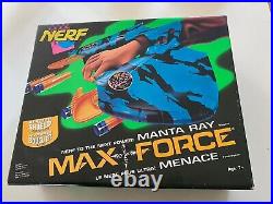 Rare Kenner NERF Max Force Menace Aqua Manta Ray Blaster With Box Damaged Read