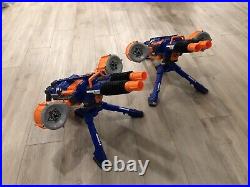 Two Nerf N-Strike Elite Rhino-Fire Blue Dart Blaster Four 25-Round Drums WORKING