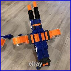 Two Nerf N-Strike Elite Rhino-Fire Blue Dart Blaster Four 25-Round Drums WORKING