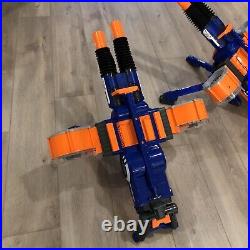 Two Nerf N-Strike Elite Rhino-Fire Blue Dart Blaster Four 25-Round Drums WORKING