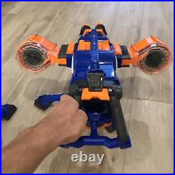 Two Nerf N-Strike Elite Rhino-Fire Blue Dart Blaster Four 25-Round Drums WORKING