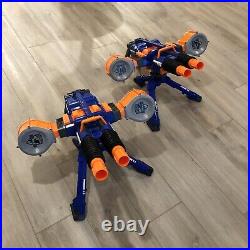 Two Nerf N-Strike Elite Rhino-Fire Blue Dart Blaster Four 25-Round Drums WORKING