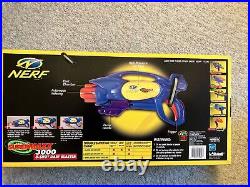 Vintage Hasbro/Larami 1999 Nerf SuperMaxx 3000 (Blue) 8-shot dart blaster - NEW