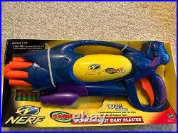 Vintage Hasbro/Larami 1999 Nerf SuperMaxx 3000 (Blue) 8-shot dart blaster - NEW