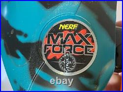 Vintage Rare NERF Max Force Manta Ray Blaster 1995 Aqua Black WORKS (NO DARTS)