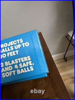 Vtg Nerf Blast A Ball Blaster Shooter Box 4 Balls Two Launchers Parker Brothers